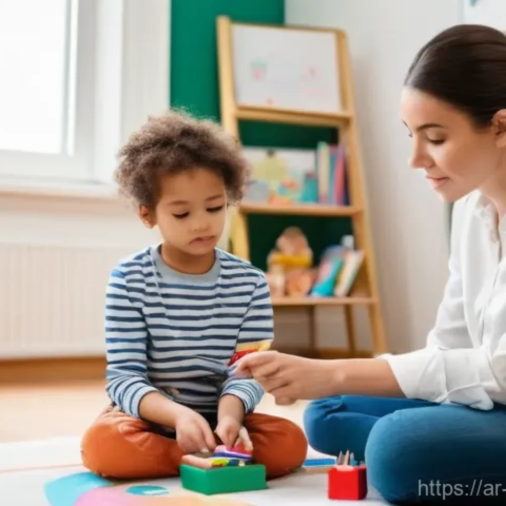 아동심리상담사에게 필요한 자기계발 - **Prompt:** A compassionate female child psychologist, dressed professionally in a modest, modern bu...