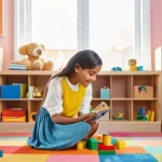 아동심리상담사 직업 전망 - **Prompt:** A warm and inviting scene inside a child psychologist's office. A kind, professional fem...